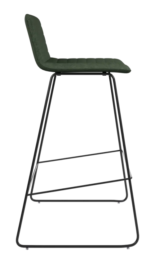 ARCA BAR BLACK, židle barová, látka zelená